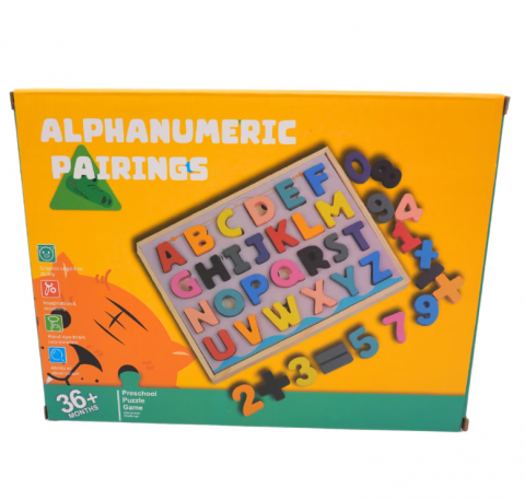 Jocuri - Puzzle educativ Montessori alfanumeric cu semne de calcul