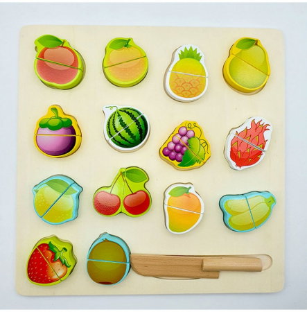 Puzzle 3D Lemn - Puzzle Incastru: 14 Fructe De Feliat - Ileana Prodexim