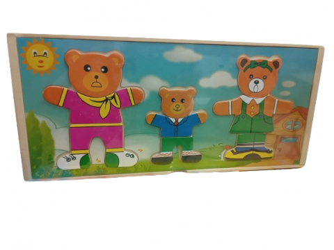 Jocuri - Puzzle incastru din lemn Imbraca Familia, Montessori, 3 ani+ - Ileana  Prodexim