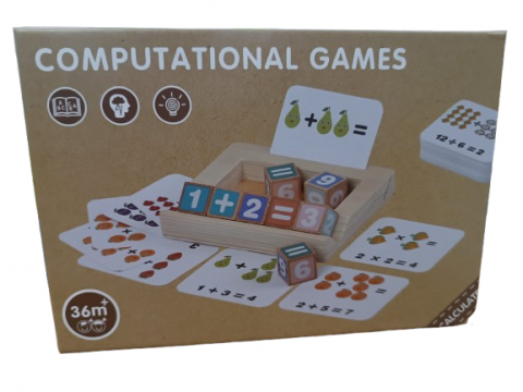 Jocuri si jucarii educative - Set Educational Matematica din Lemn natural eco pentru Copii