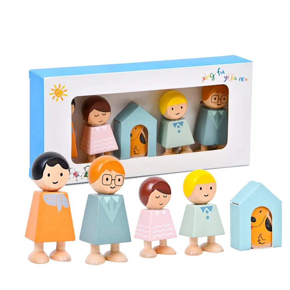 Set Papusi din Lemn Familia mea cu catel - Ileana Prodexim [0]