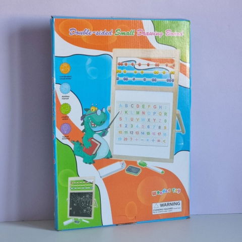 Jocuri - Tabla educativa magnetica cu 2 fete si numaratoare din lemn, 37x27 cm. 3 ani +