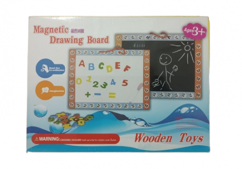 Jocuri - Tablita magnetica din lemn, litere si cifre, 3 ani +