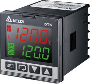 Comunicare Si Masurare - Regulator de temperatura DTK4848R01, IN:100-240VAC, intrare sensor temperatura platina RTD: PT100/JTP100, RTU:Cu50, Ni120, Termocuplu (11 TIPURI),  1 x OUT releu 5A, 1 x  alarma releu 3A, dim 48 x 48