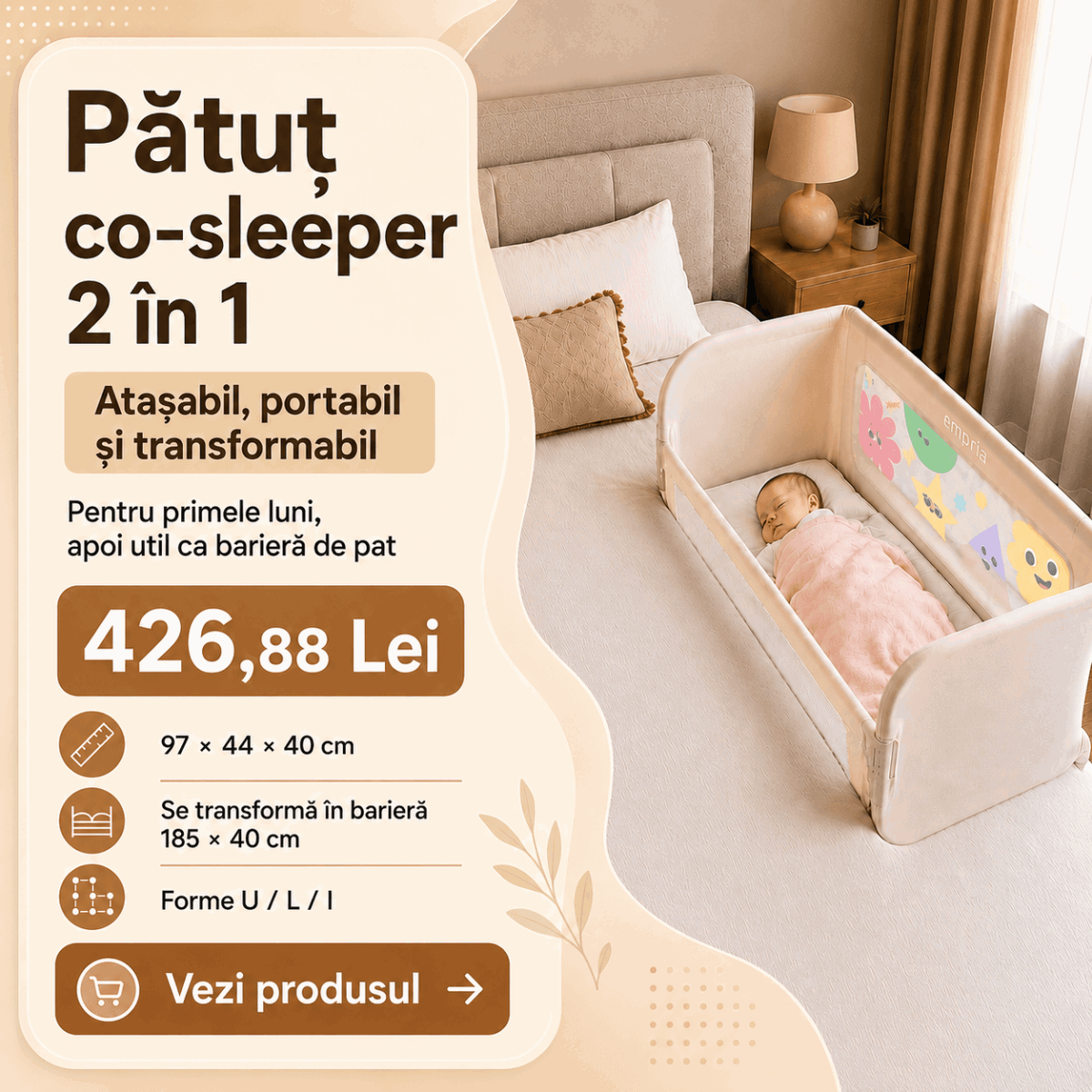 Bannere Bariere transformabile patut bebe Iulie M