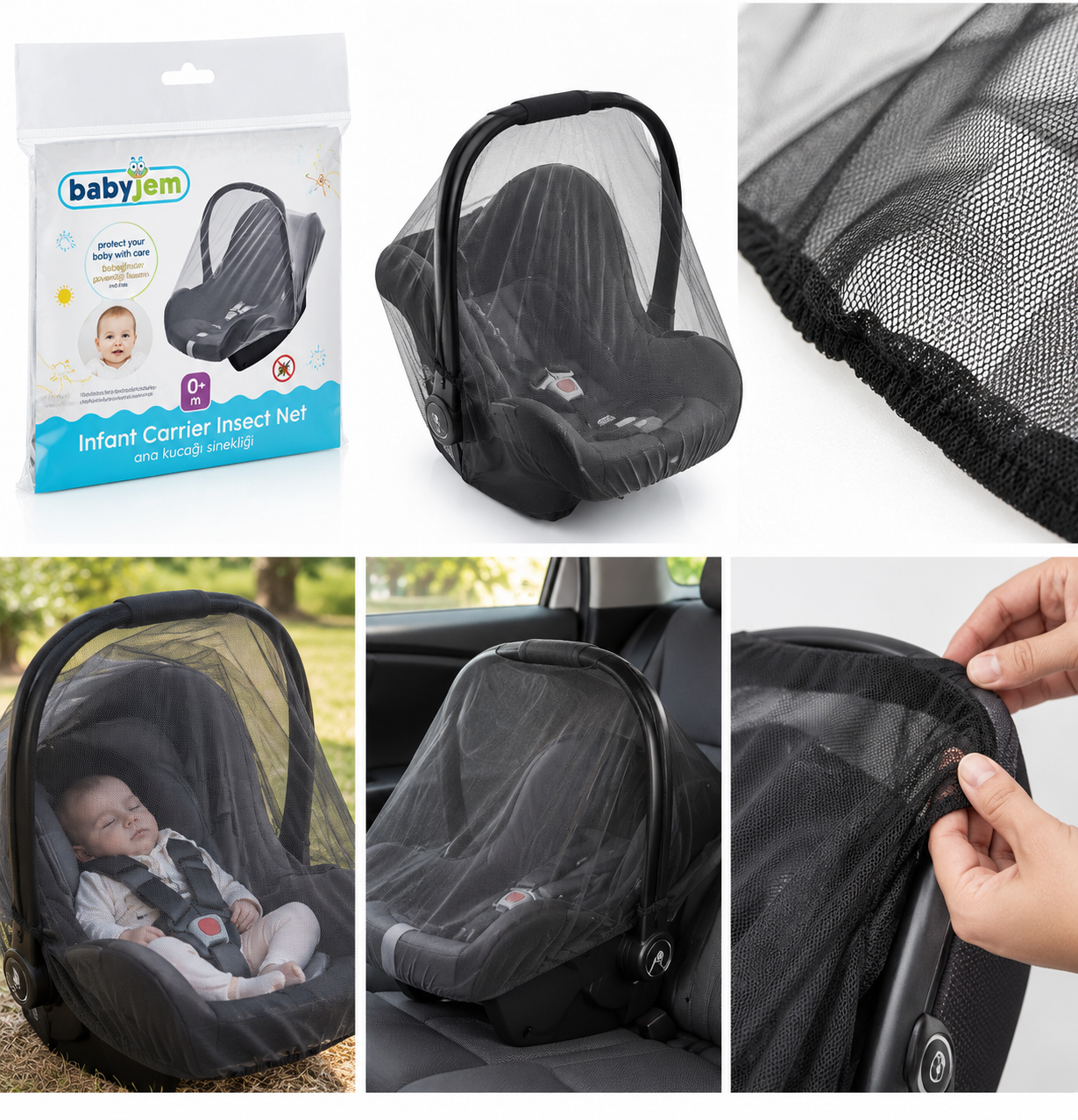Plasa impotriva insectelor BabyJem pentru scoica auto 0-13 kg