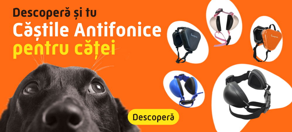 banner care face trimitere catre casti antifonice pentru caini 