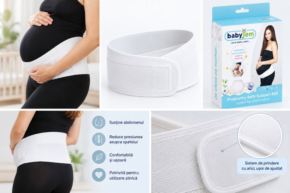 Centura abdominala reglabila pentru sustinere prenatala in timpul sarcinii