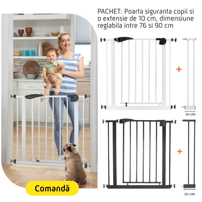 imagine cu mama si copil in brate si in fata poarta de siguranta pentru copii empria