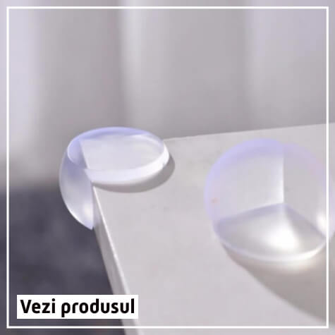 Set 4 protectii colturi, rotunde silicon mat