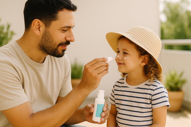 Cum se aplica corect crema de soare la copii si bebelusi 2025