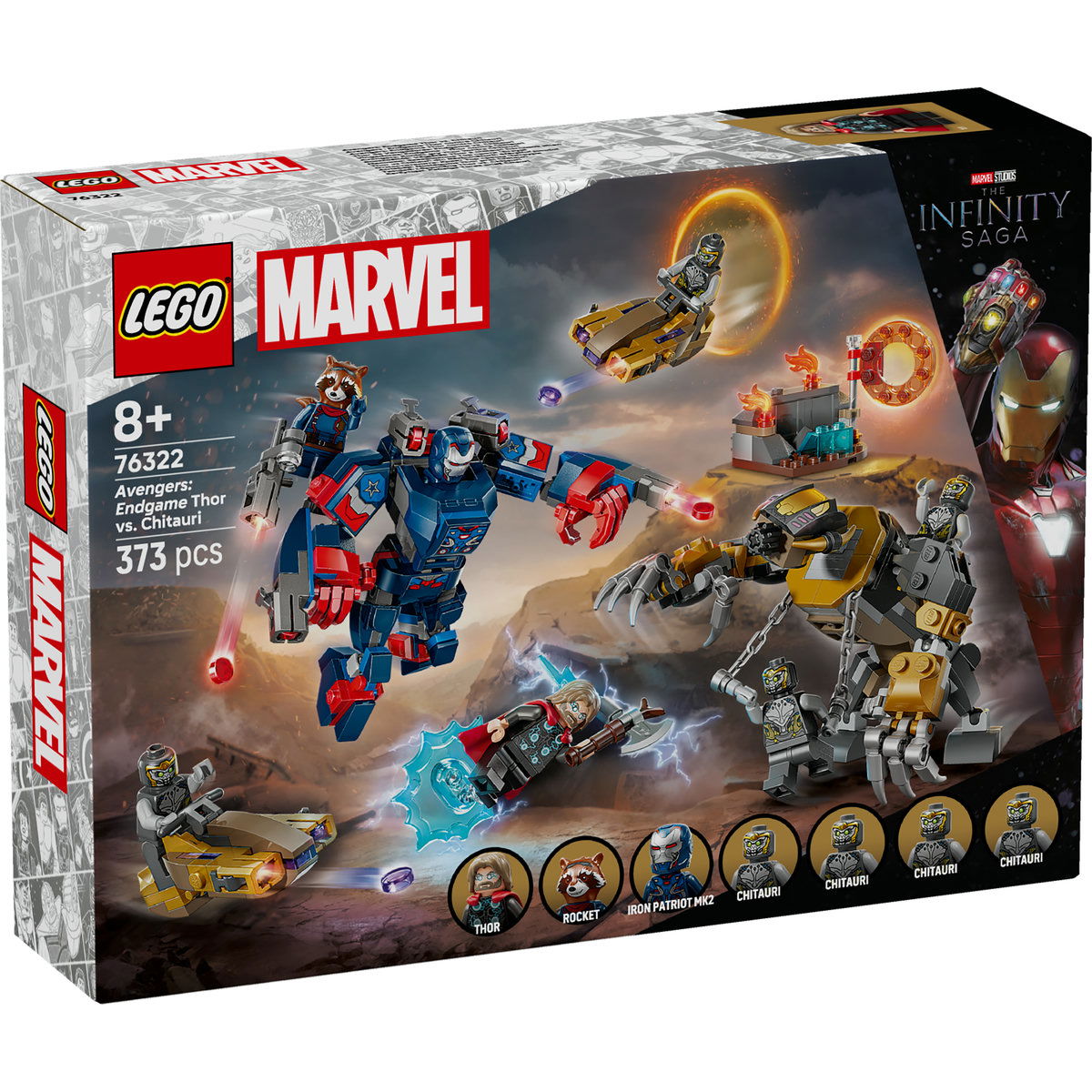 LEGO - LEGO®  Marvel Super Heroes - Thor vs Chitauri din Razbunatorii: Sfarsitul jocului (76322), 373 piese