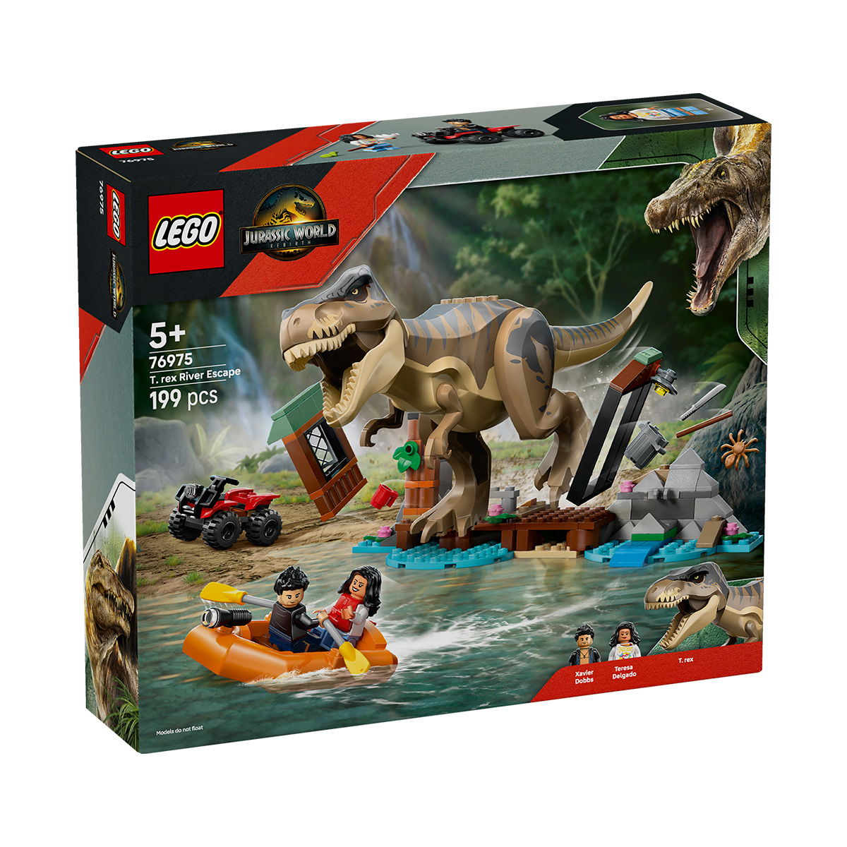 LEGO - LEGO®  Jurassic World - Evadare pe rau din calea unui T. rex (76975), 199 piese