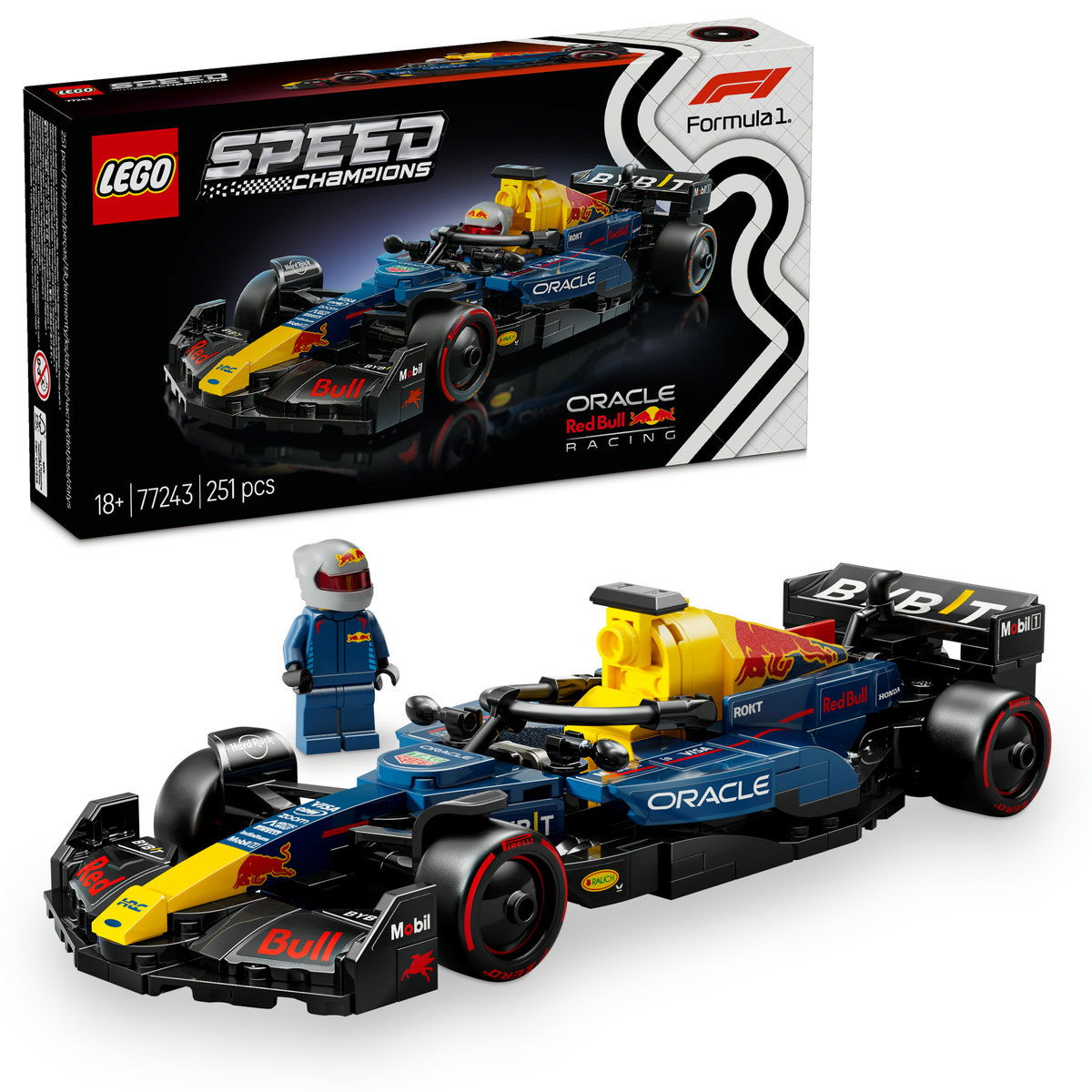 Jucarii copii si jocuri educative -  LEGO®  Speed Champions - Masina de curse F1® Oracle Red Bull Racing RB20 (77243), 251 piesa 