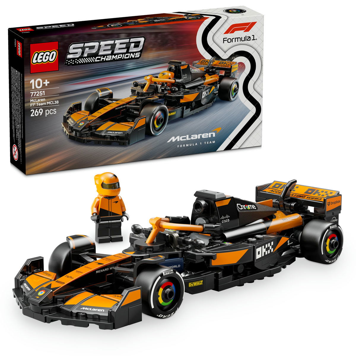 Jucarii copii si jocuri educative -  LEGO®  Speed Champions - Masina de curse McLaren F1® Team MCL38 (77251), 269 piese