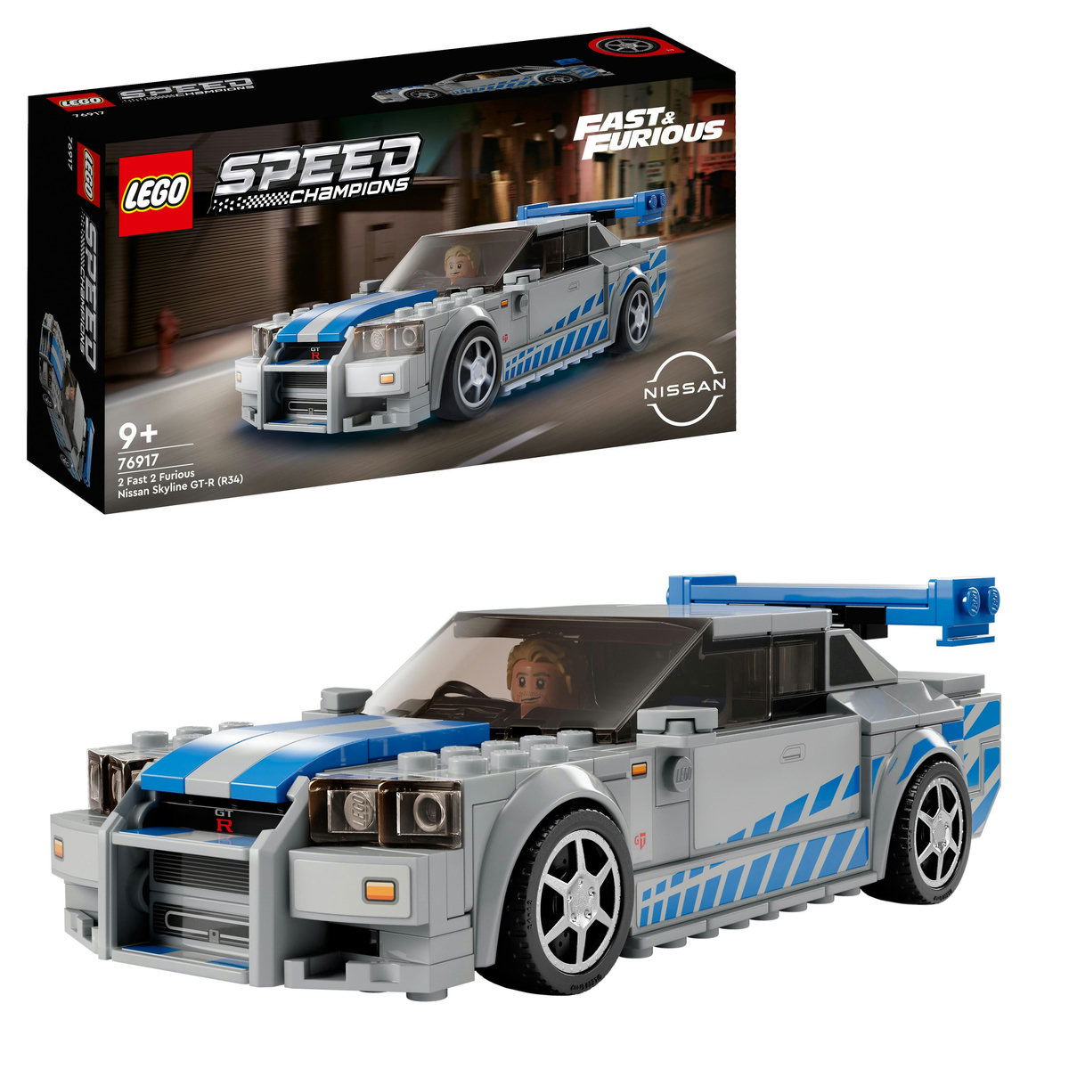 Jucarii copii si jocuri educative -  LEGO®  Speed Champions - Nissan Skyline GT-R (R34) 2 Fast 2 Furious (76917), 319 piese