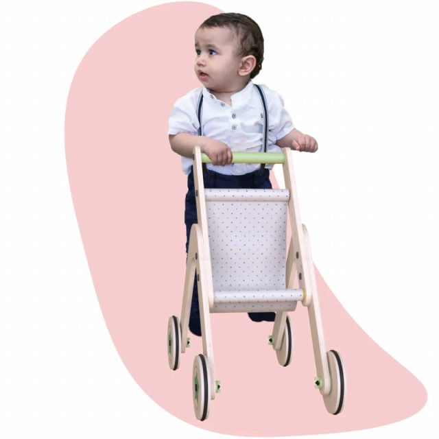 Antepremergator din lemn 2 in 1 MamaToyz carucior pentru papusi [9]