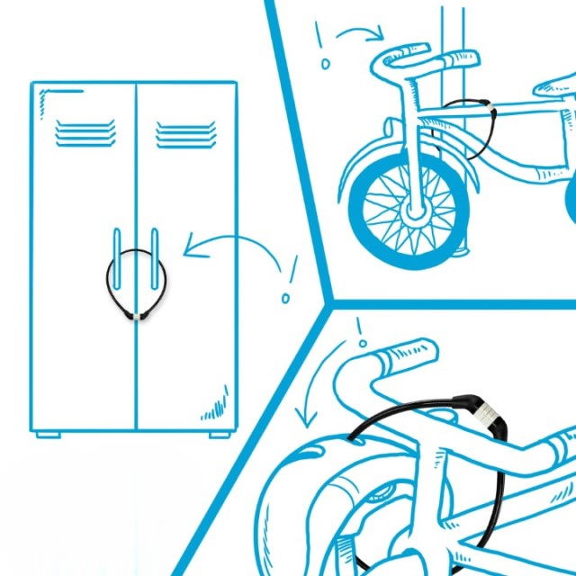 Antifurt bicicleta cu cifru, cablu din otel impletit, lungime 65 cm, rezistent, Diverse culori [5]