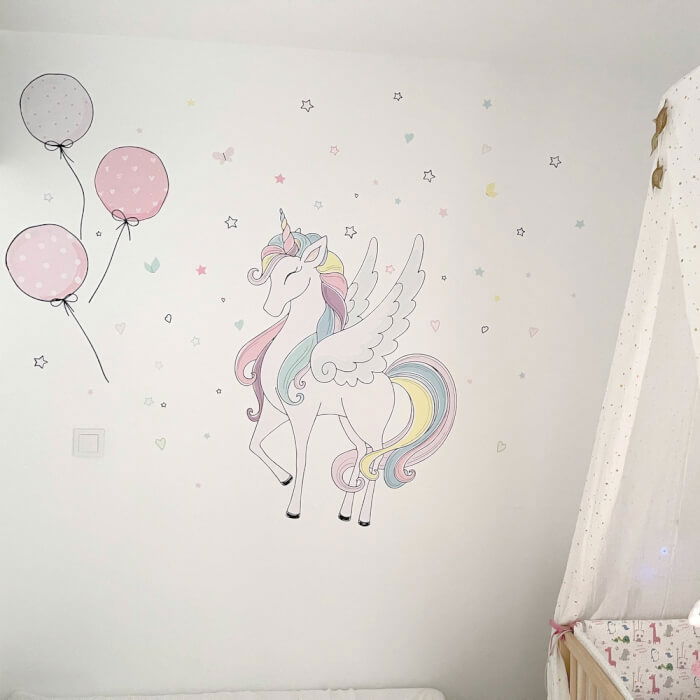 Autocolant unicorn - autocolant textil colorat curcubeu, Diverse marimi [4]