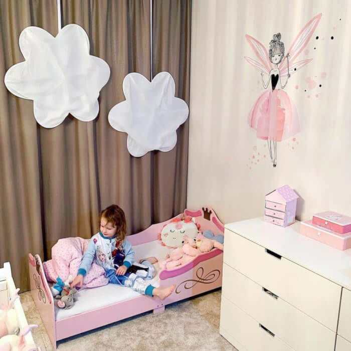 Autocolant zana magica pentru printese, Roz, Diverse dimensiuni [4]