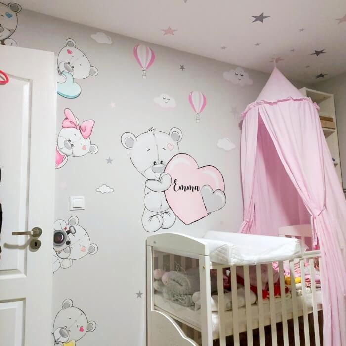 Autocolante in jurul usii - Ursuleti gri II - Diverse modele [5]