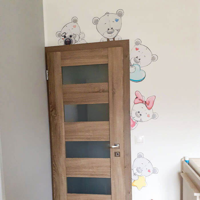 Autocolante in jurul usii - Ursuleti gri II - Diverse modele [3]