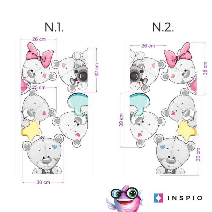 Autocolante in jurul usii - Ursuleti gri II - Diverse modele [2]