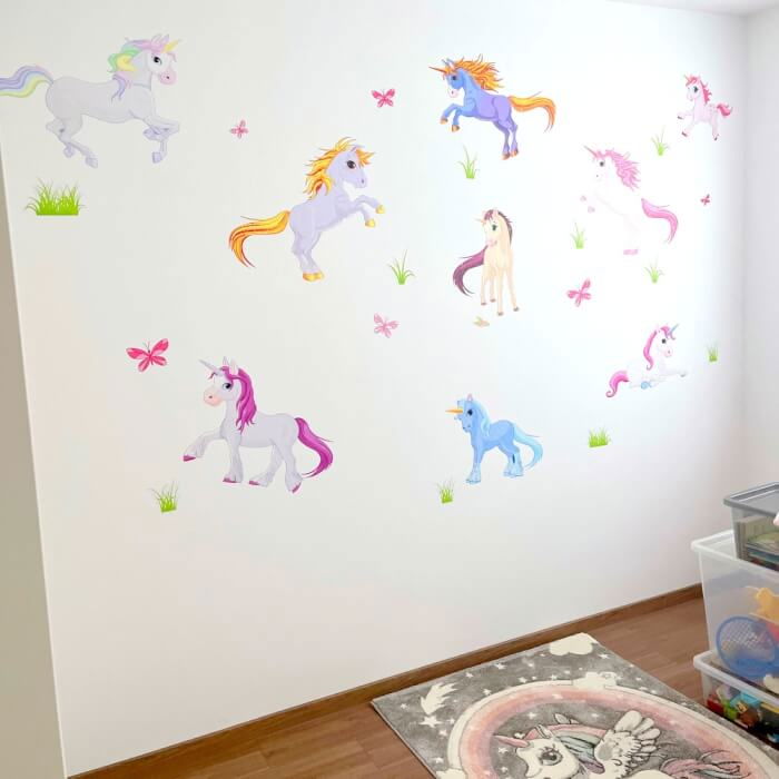Autocolante pentru camera - Unicorni, set mic, Roz [3]