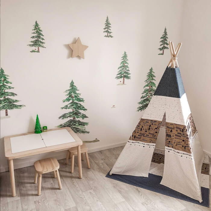 Autocolante pentru perete -  Copaci + accesorii, 2 buc,Verde [6]