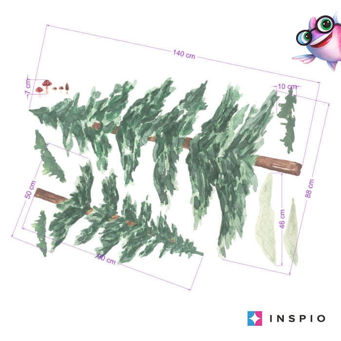 Autocolante pentru perete -  Copaci + accesorii, 2 buc,Verde [3]