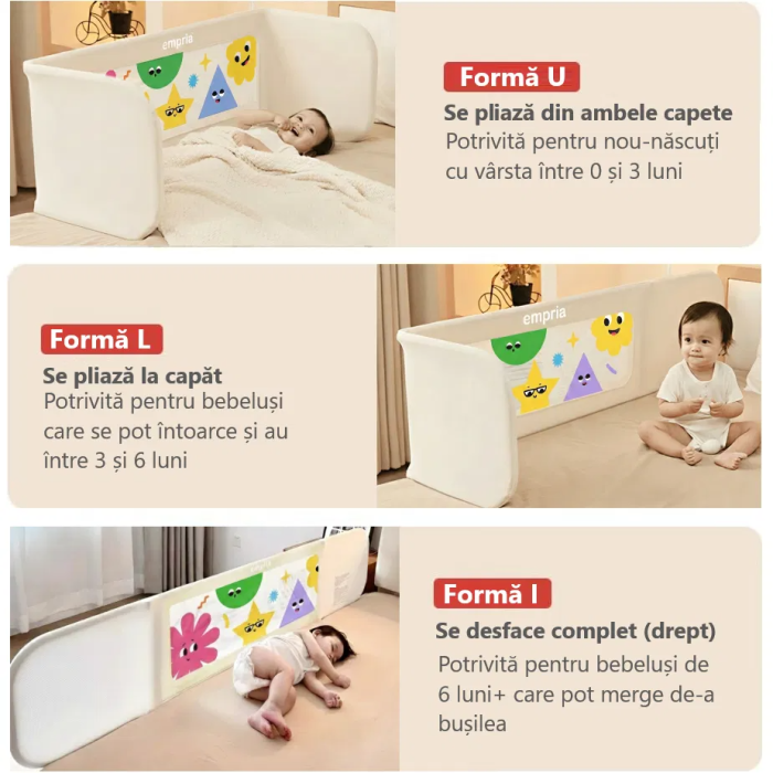 Bariera pat 2 in 1 patut atasabil portabil 185 cm Empria [20]