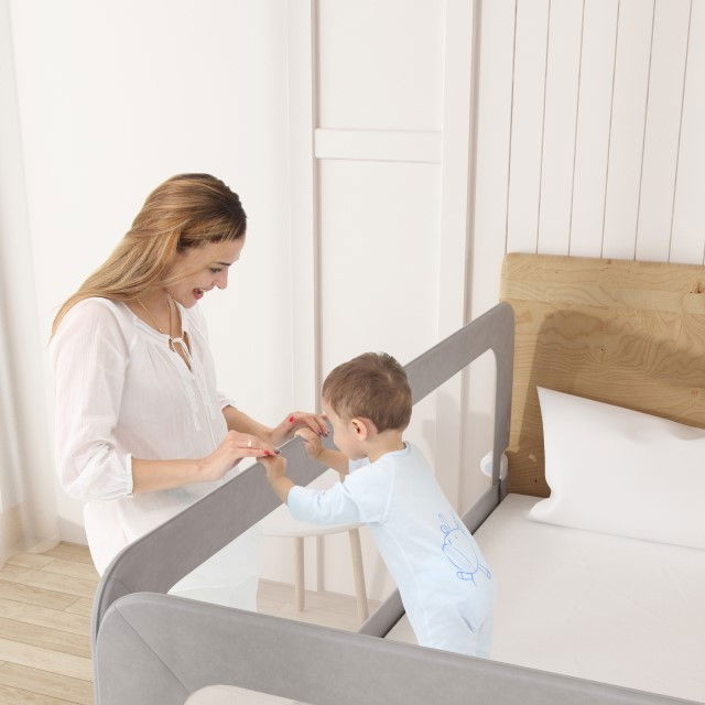 PRODUS RESIGILAT - Bariera protectie pat copii, rabatabila, H 70 - 83 cm, Diverse dimensiuni si culori [14]