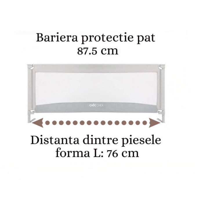 PRODUS RESIGILAT-Bariera protectie pat cu inaltime ajustabila, 75-98 cm, 90 cm [11]