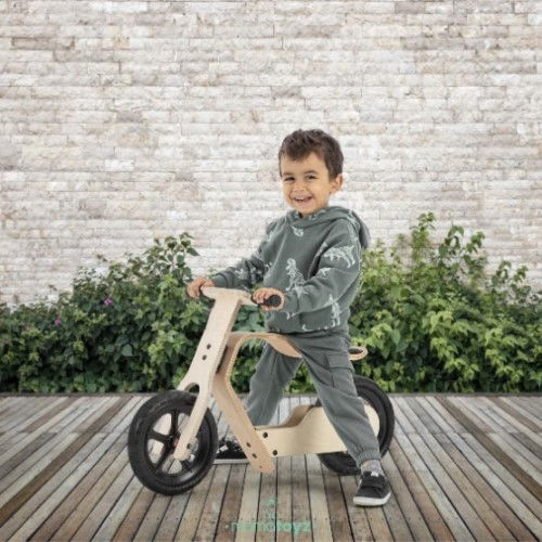Bicicleta fara pedale MamaToyz RideMe, din lemn natural [1]