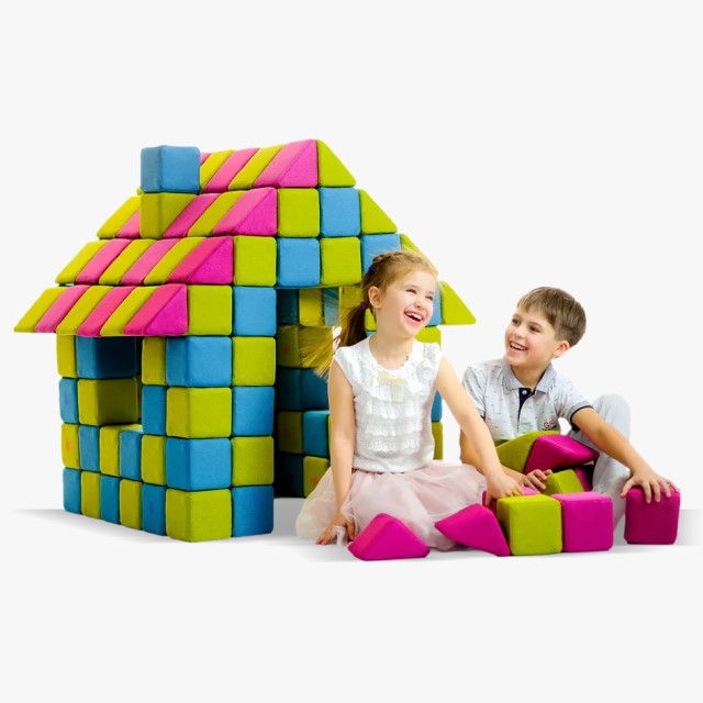 Blocuri Magnetice de construit, JollyHeap JOY , 150 cuburi, Diverse culori [3]