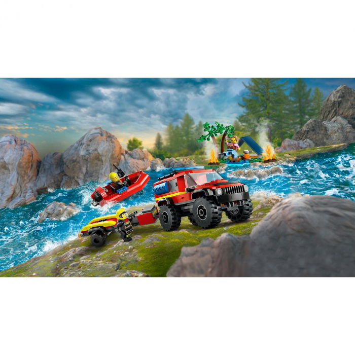 LEGO® City - Camion 4X4 si barca de pompieri (60412), 301 piese [10]
