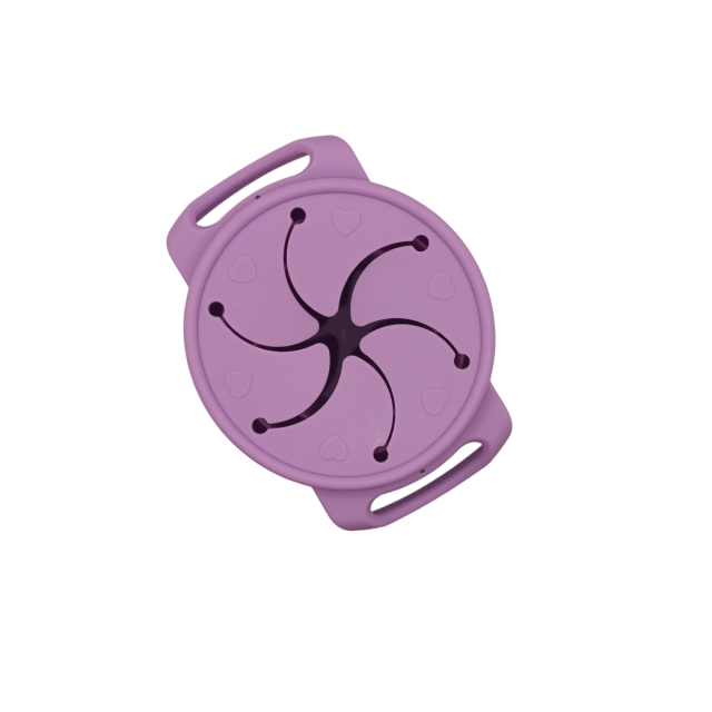 Cana din silicon 2 in 1, pentru gustari si apa, cu capac anti-varsare, Empria, Mov [2]