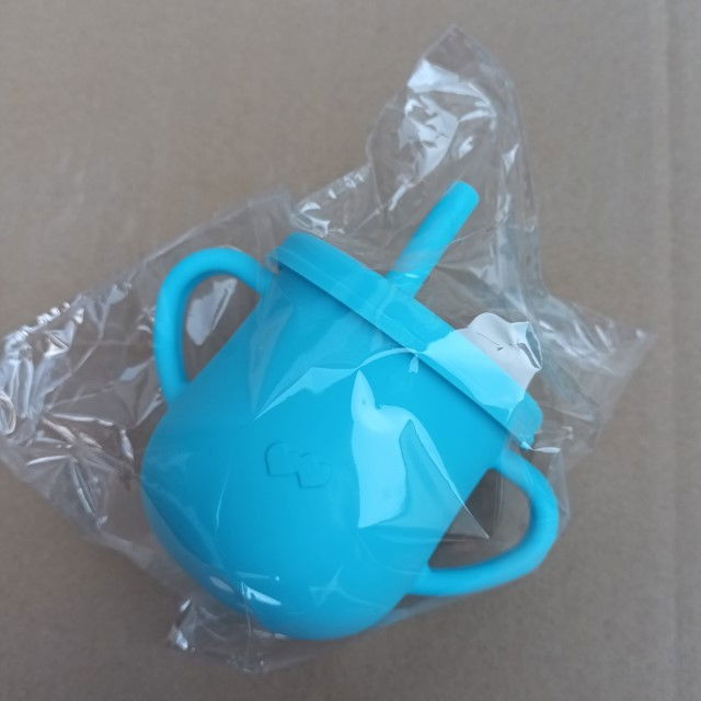 Cana din silicon cu capac si pai, pentru bebelusi, Empria, Blue [2]