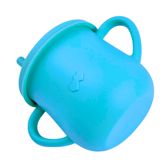 Cana din silicon cu capac si pai, pentru bebelusi, Empria, Blue [3]