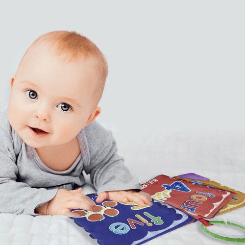 Cartea interactiva pentru bebelusi cu accesoriu de dentitie BabyJem, Animale [4]