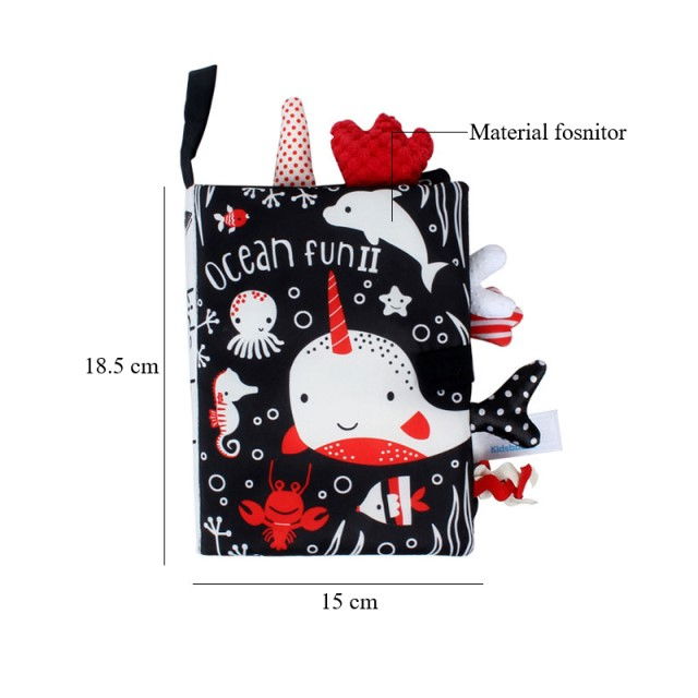 Carte Senzoriala Contrastanta pentru Bebelusi Explorarea Contrastelor, 18.5 x 15 x 3 cm, Ocean [2]