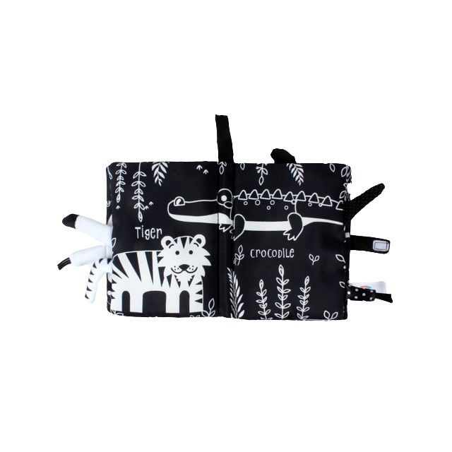 Carte Senzoriala Contrastanta pentru Bebelusi Explorarea Contrastelor, 18.5 x 15 x 3 cm, Jungle [2]