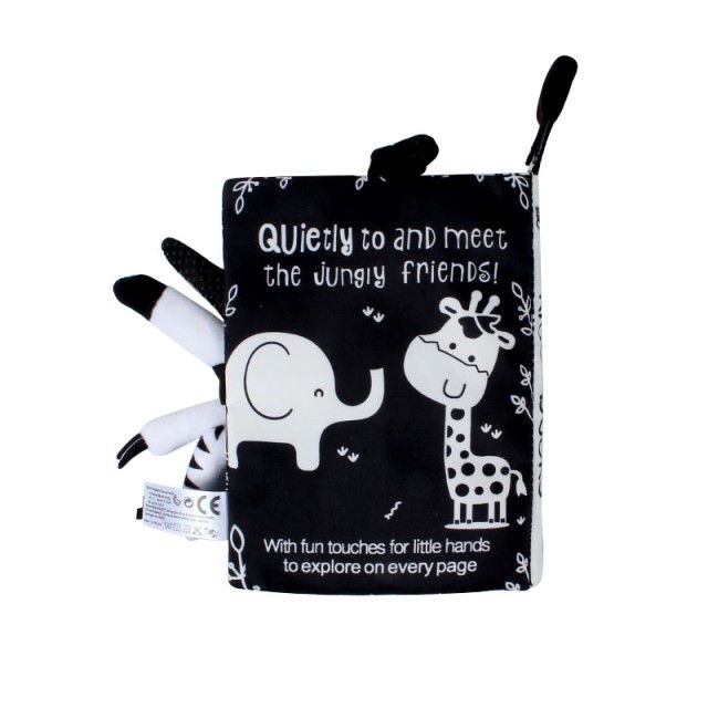 Carte Senzoriala Contrastanta pentru Bebelusi Explorarea Contrastelor, 18.5 x 15 x 3 cm, Jungle [5]