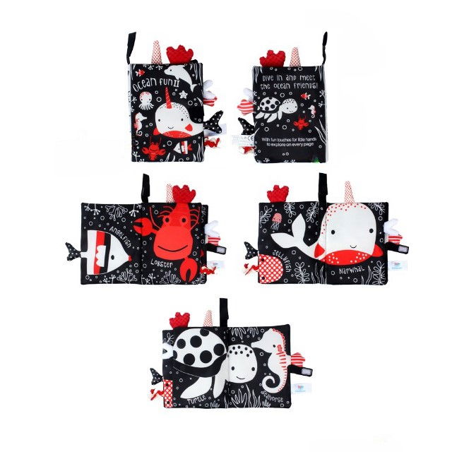 Carte Senzoriala Contrastanta pentru Bebelusi Explorarea Contrastelor, 18.5 x 15 x 3 cm, Jungle [7]