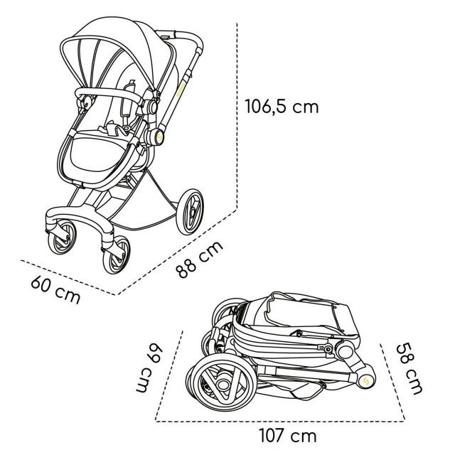 Carucior transformabil 2 in 1 Skiddou Nasjo Normandic Dream, Diverse culori [8]