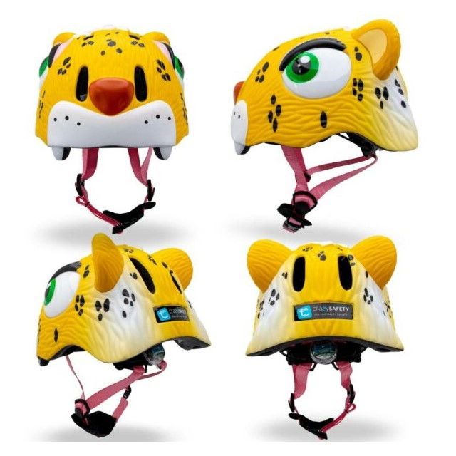 Casca bicicleta copii, model 3D, dimensiune reglabila 49-55 cm, 2-7 ani, Leopard Galben [3]
