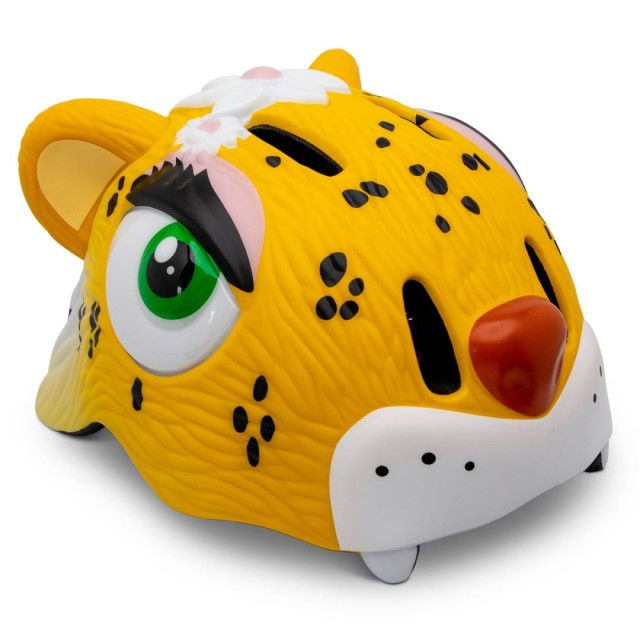 Casca bicicleta copii, model 3D, dimensiune reglabila 49-55 cm, 2-7 ani, Leopard Galben [2]