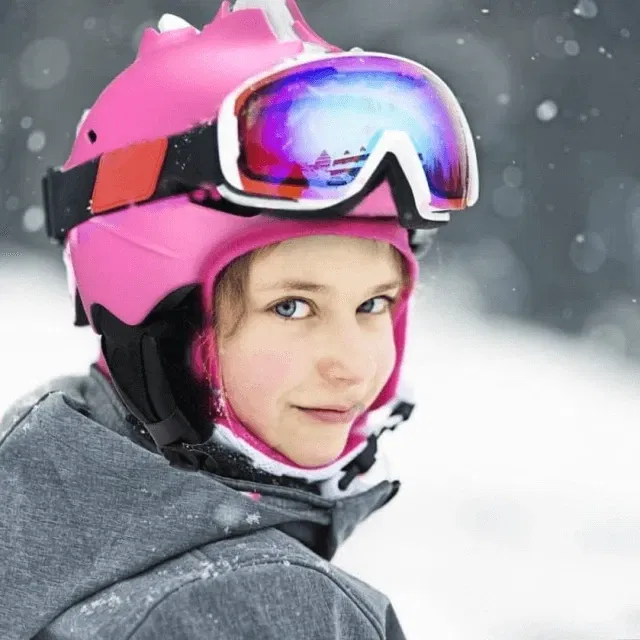 Casca de schi, protectie pentru copii, dimensiune reglabila 58-61cm, Roz [2]