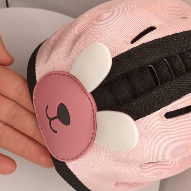 Casca protectie bebelusi cu spuma flexibila, ultrausoara, reglabila, Empria, Iepuras Roz [8]