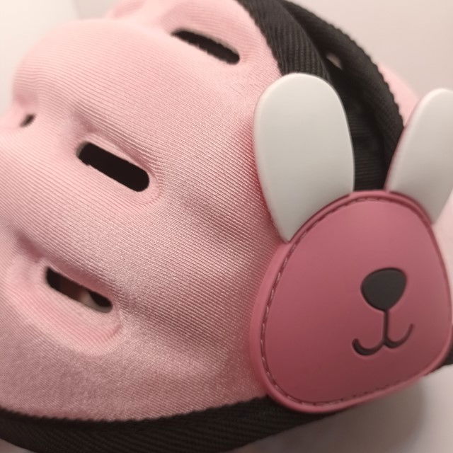 Casca protectie bebelusi cu spuma flexibila, ultrausoara, reglabila, Empria, Iepuras Roz [7]